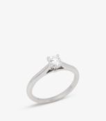 Cartier Brilliant Cut 0.30ct Solitaire Diamond Platinum 1895 Ring