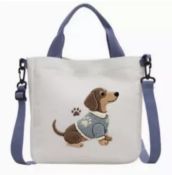 Dachshund Pattern Tote Bag – Large Capacity Multi-Functional Handbag