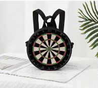 Women’s Round Crossbody Bag – Dartboard Print Circular Handbag With Adjustable Strap