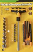 Multipurpose Ratchet Screwdriver Wrench Socket Tool Set 18cm Repair Kit DIY