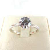 925 Silver 1.8 Carat Cubic Zirconia Gemstone Ring 'New'