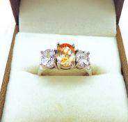 Sterling Silver Gemstone Ring New With Gift Pouch