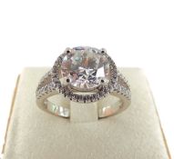 925 Silver 4.16 Carat Cubic Gemstone Ring 'New'