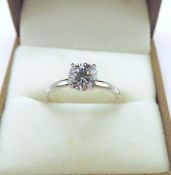Sterling Silver 1.8 Ct Cubic Zirconia Gemstone Ring New With Gift Pouch