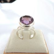 925 Silver 5.5 Carat Amethyst Gemstone Ring