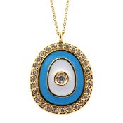 Natural Diamond 18K Yellow Gold Necklace