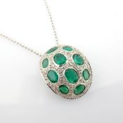 Natural Diamond 18K White Gold Necklace