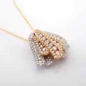 Natural Diamond 18K Rose & White Gold Necklace