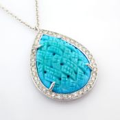 Natural Diamond 18K White Gold Necklace