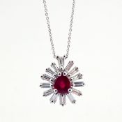 Natural Diamond 18K White Gold Necklace