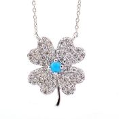 Natural Diamond 18K White Gold Necklace