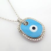 Natural Diamond 18K White Gold Necklace