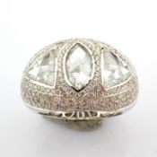 Natural Diamond 18K White Gold Ring