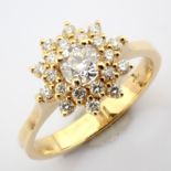 Natural Diamond 18K Yellow Gold Ring