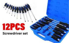 12 Pc Heavy Duty Magnetic Screwdriver Set – Phillips & Slotted Go-Through PH0–PH4