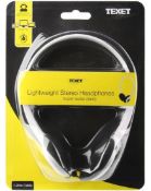 9 x Texet Lightweight Stereo Headphones L5a SKU -3001