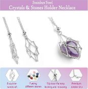 10 x Crystal Pendant Cage Necklace Lb1a SKU -3811