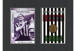 Joe Harvey Captain Newcastle 1952 Winners Mount & Penny Coin Metal Art.