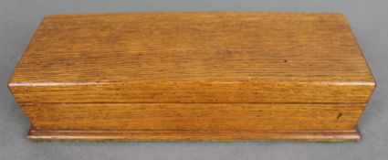 Antique Oak Desk Stationary Box
