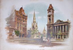 Chamberlain Square Birmingham Antique Chromolithograph 4-TR