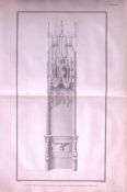 The Chancel of Nantwich Church Antique 216-Year-Old Large Copperplate-29-TR