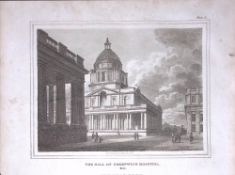 London Greenwich Hospital 176 Years-Old Antique Engraving-1-TR