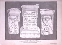 Roman Altar Found in Chester Antique 216-Year-Old Copperplate Print -9-TR