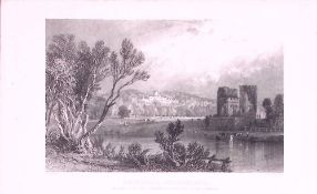 Netherby Castle Cumbria 1835 Antique Steel Engraving-2-TR