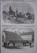 Irish Fenian Prisoners Confined at Mountjoy Prison Dublin 1866 Woodcut.