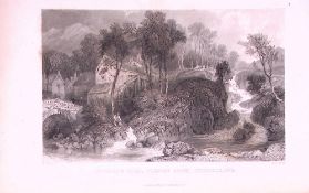 Eskdale Hill Wilton Beck Lake District Antique Steel Engraving-35-TR