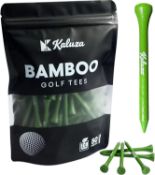 10 x Packs of 50 Wood/Bamboo Golf Tees 70mm Eco-Friendly L2291 SKU - 4629