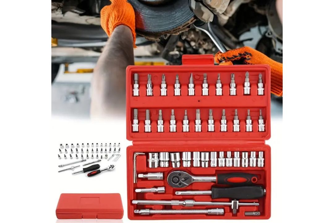 46 PCS Socket Wrench Set 1/4"" Wrench Set Mechanical Tool Set Ratchet Set - Image 2 of 2