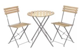 Alpine Corporation Indoor/Outdoor 3-Piece Bistro Set Folding Table and Chairs Patio Seating