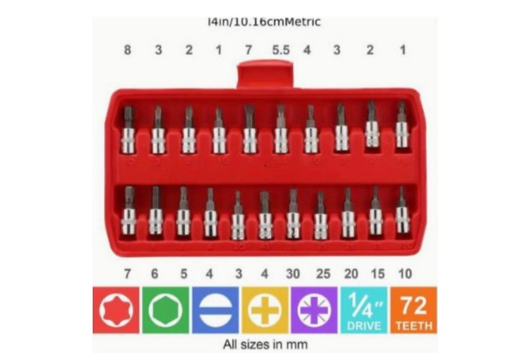 46 PCS Socket Wrench Set 1/4" Wrench Set Mechanical Tool Set, Ratchet Set - Image 2 of 3