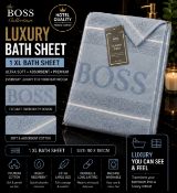 The Boss Collection XL Bath Sheet – Light Blue | 1 Piece Luxury Cotton Bath Sheet | 90 x 150cm |...