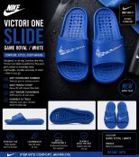Nike Victori One Slide Game Royal White Men's Women's Pool Shower Slides Blue RRP £30