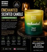 Enchanted Saffron & Patchouli Scented Candle – Handcrafted Luxury Soy Wax Candle | Warm, Earthy F...
