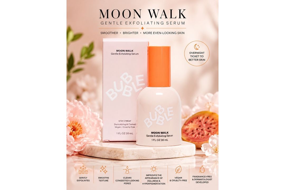 Bubble Moon Walk Gentle Exfoliating Serum 30ml – Lactic & Glycolic Acid – Vegan
