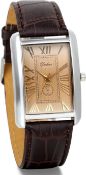 Mens Square Vintage Roman Numeral Analog Watch (Brown) RRP £29.99 L23a sku-4259