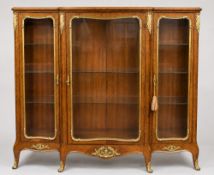 Fine Large Antique French Kingwood & Ormolu Mounted Vitrine Display Cabinet