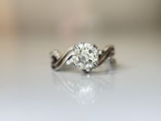 Beautiful 1.36ct Natural Diamond Ring With 18k White Gold