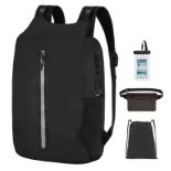 Black Waterproof Dry Bag With Waist Pouch and Phone Case L11c SKU-2165