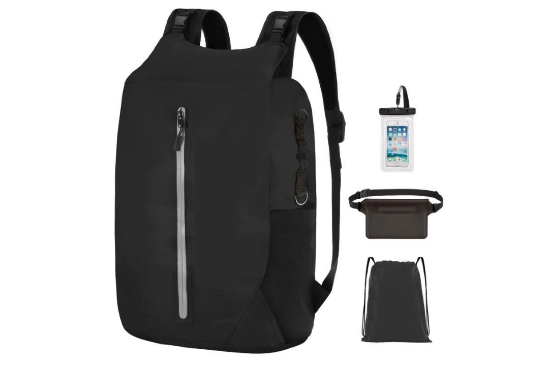 Black Waterproof Dry Bag With Waist Pouch and Phone Case L11c SKU-2165