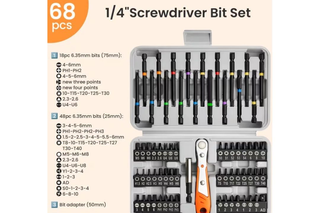 68 Pcs Premium Safety Drill Bit Set L2a SKU-4723 - Image 1 of 3