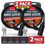 2 Pack Bike Lock Cable With Keys L1a SKU-4726