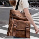 Vintage Brown Backpack Detail Artwork 2D Flat Print Women's Tote Bag L12b SKU-4732