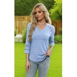 5 x Women's Summer Tops Casual V Neck T-shirts - Large Lb17 SKU-4765