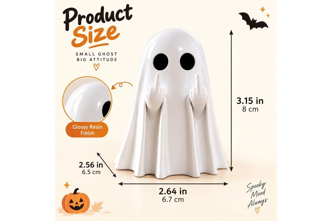 5 x Funny Finger Ghost Statue Halloween Resin Figurine L2392 SKU-4829 - Image 2 of 2