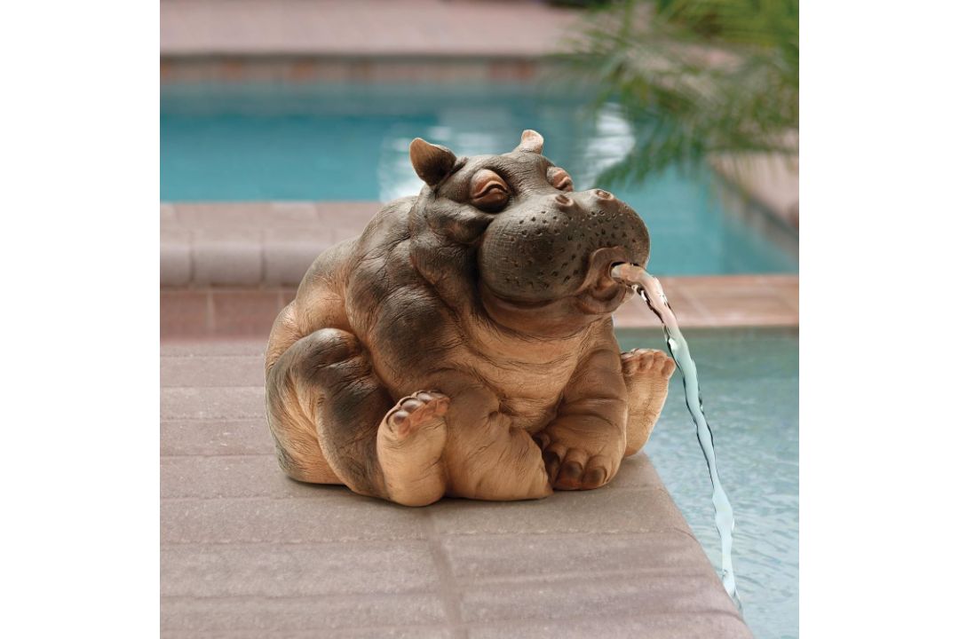 Hanna The Hippo African Decor Piped Water Feature L18 SKU-4614