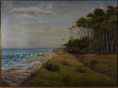 Bamberg, Katharina, Ostseeküste, Öl, sig., 55 x 74, Hiddensoer Künstlerinnenbund